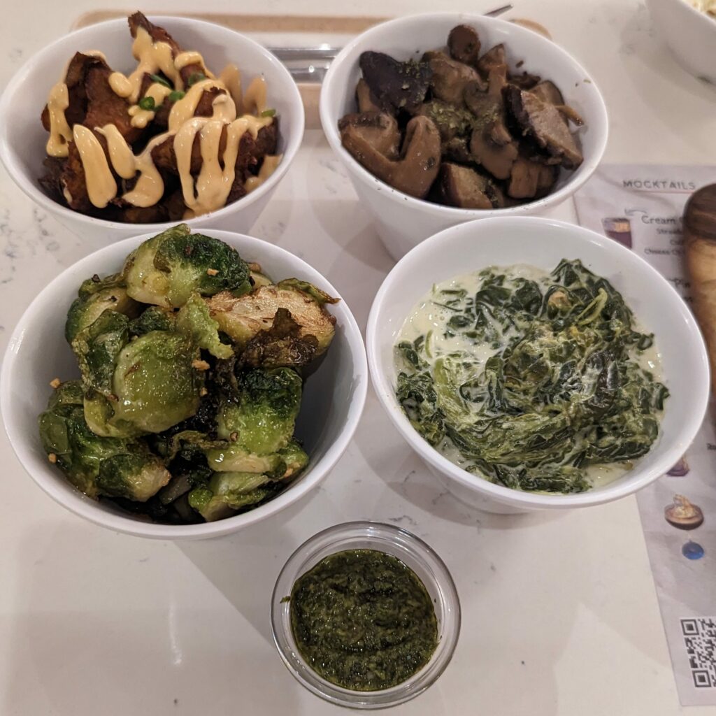 Featured image of Picanhas' Sides: Potatoes, Mushrooms, Brussel Sprouts, Spinach; Sauces: Chimichurri